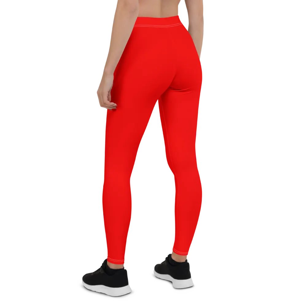 Plain Color Red Leggings product image (2)