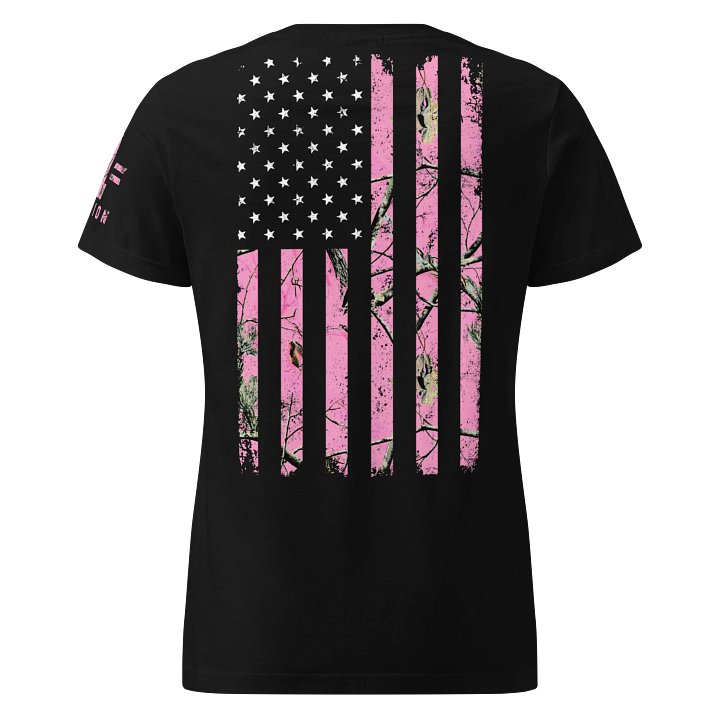 Pink Hunting Camo American Flag Women's Fit product image (1)