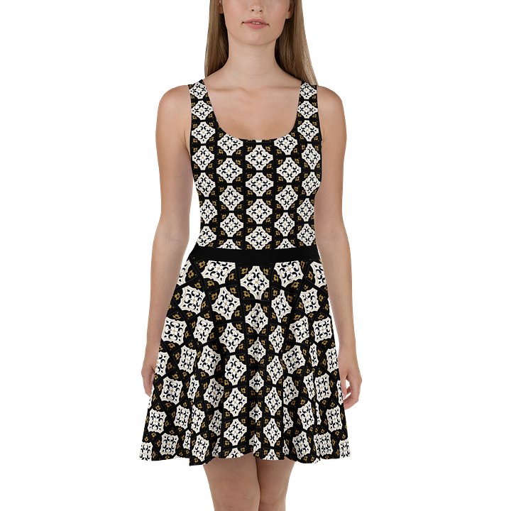 Arabesque Tile Dress | Brown White & Black product image (1)