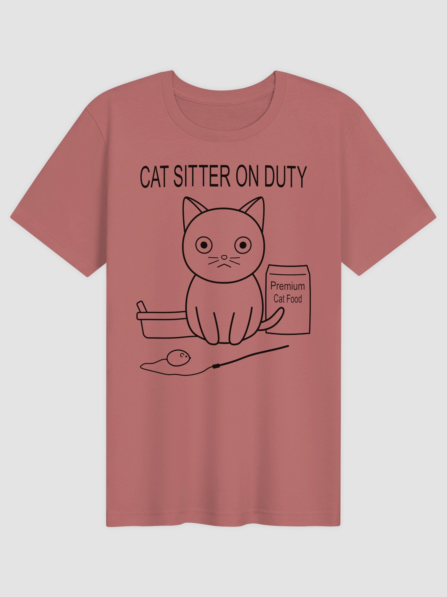 Cat Sitter on Duty (Black Print) - Unisex Adult Super Soft Lightweight T-shirt product image (1)