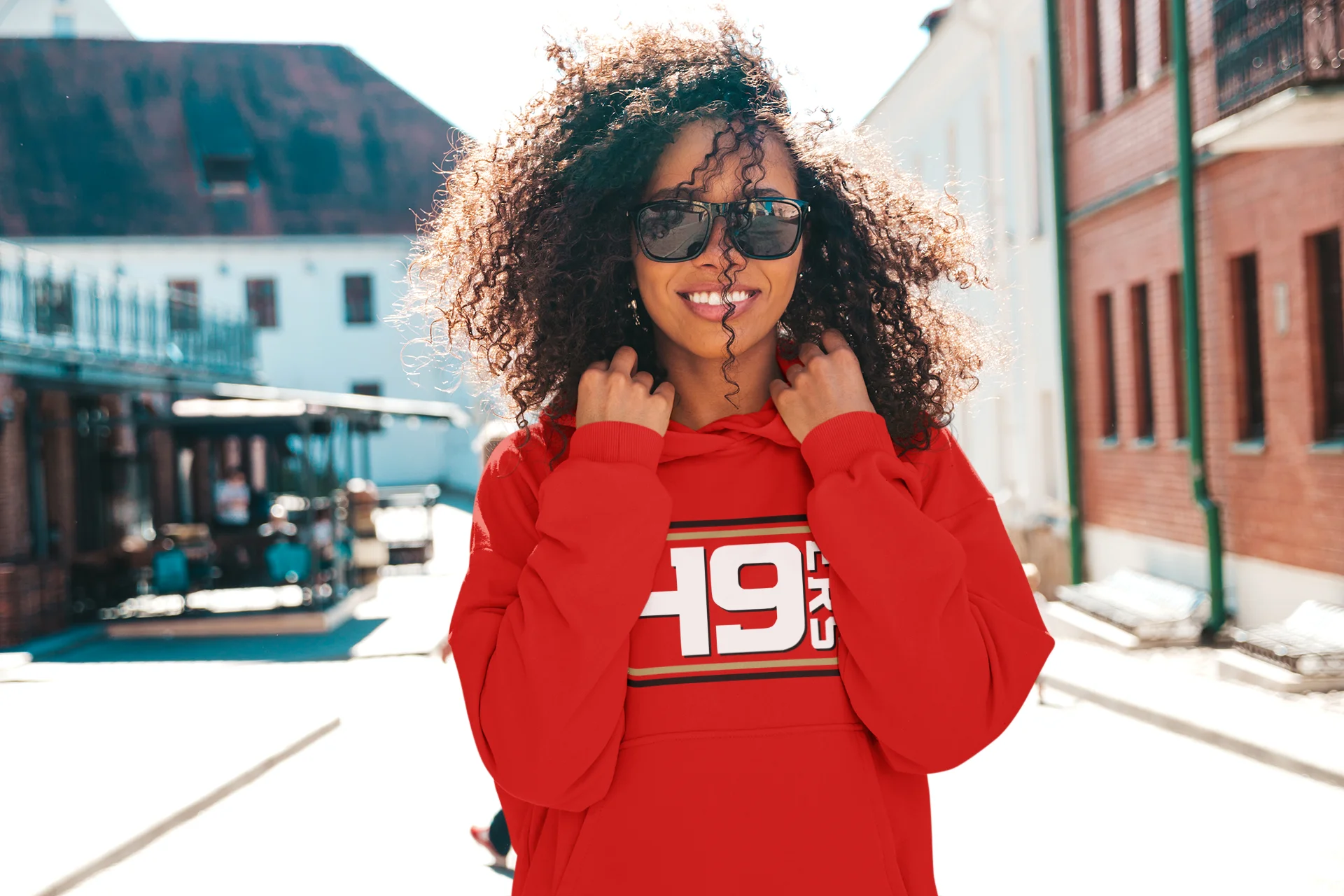 49ers Red Hoodie (BLOCK writing) product image (1)