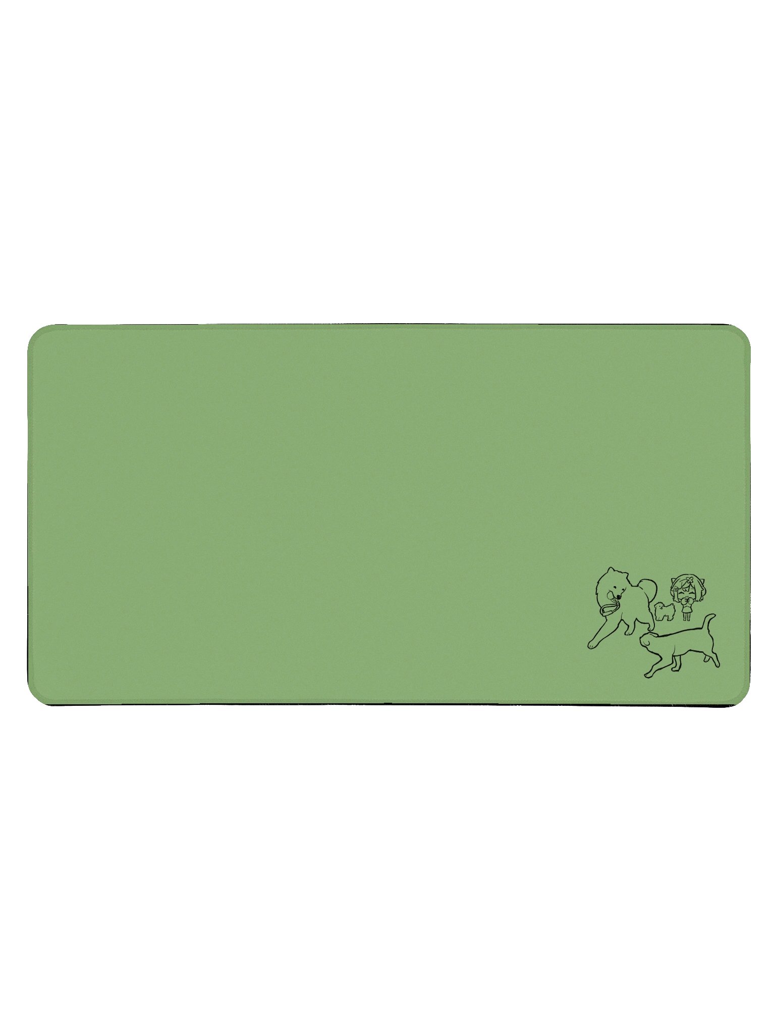 Froggie in Puppy Heaven Desk Mat (Matcha) product image (1)
