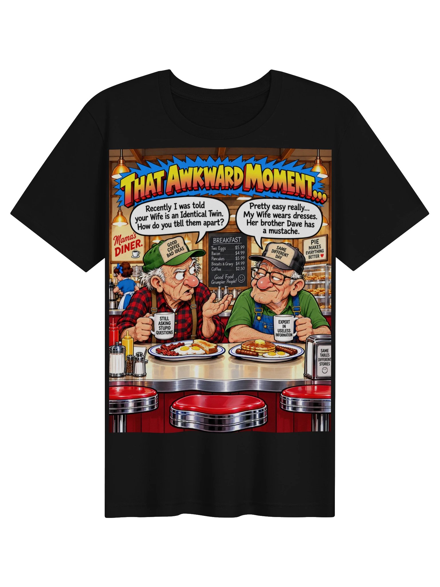 1 Earth Prints Two Old Men at the Diner Bella+Canvas Unisex Jersey Tee product image (1)