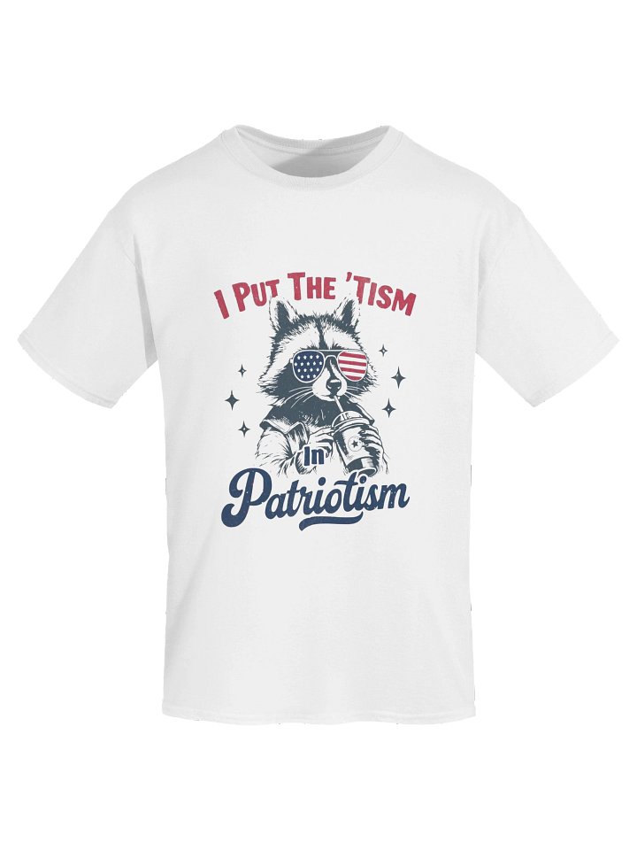 I Put the ‘Tism in Patriotism Funny Raccoon Shirt product image (2)