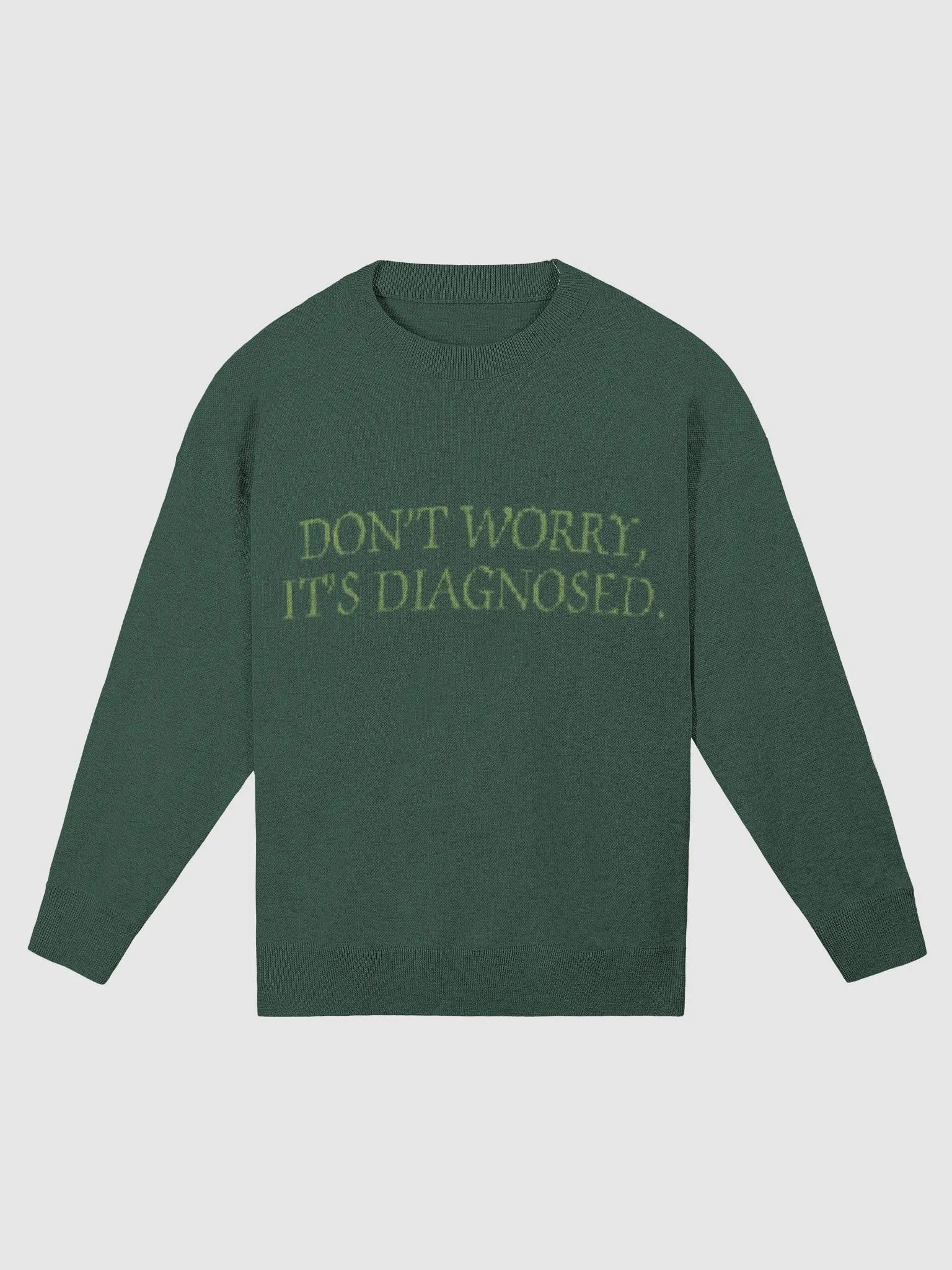 DW, it's diagnosed. (lg. design, duotone green) knitwear relaxed crewneck product image (1)