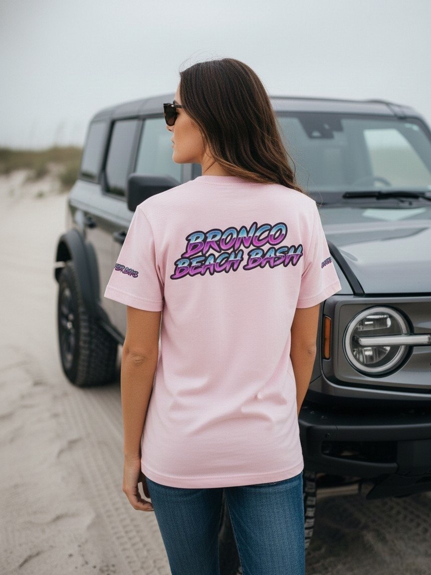 2026 Bronco Beach Bash OBX X Destination Bigfoot Bronco Collab | Bella + Canvas Supersoft T-Shirt (Multiple Colors Available) product image (2)