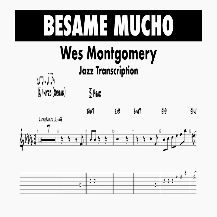 (Transcription GP) Besame mucho - Wes Montgomery product image (1)