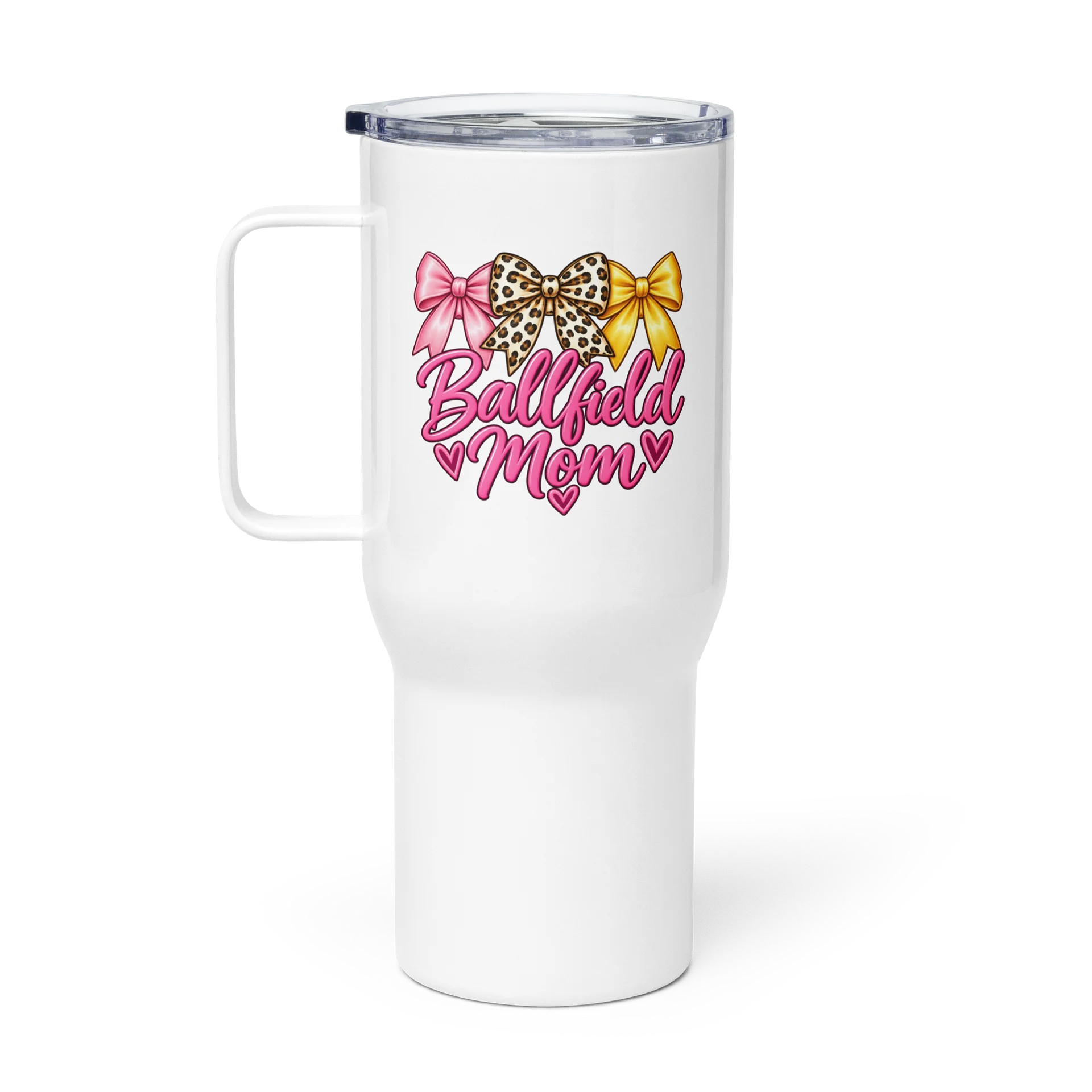Ballfield Mom Three Bow Tumbler with Handle | 25 oz & 40 oz product image (2)