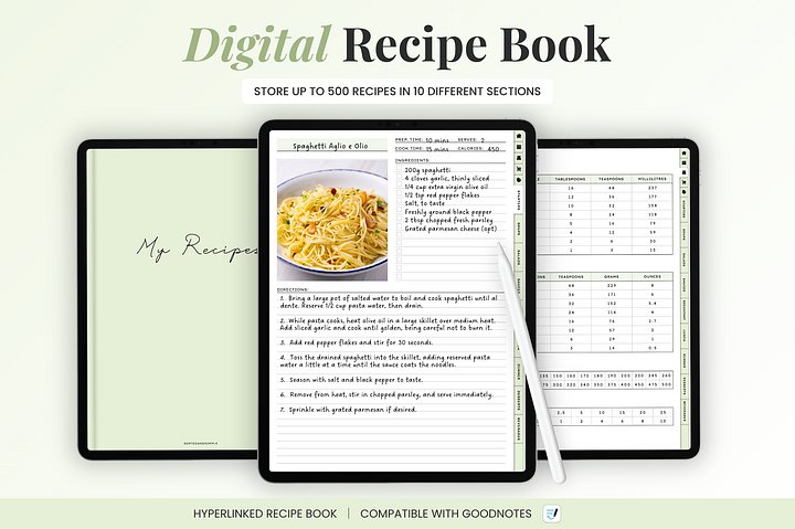 Digital Recipe Book - Green product image (1)