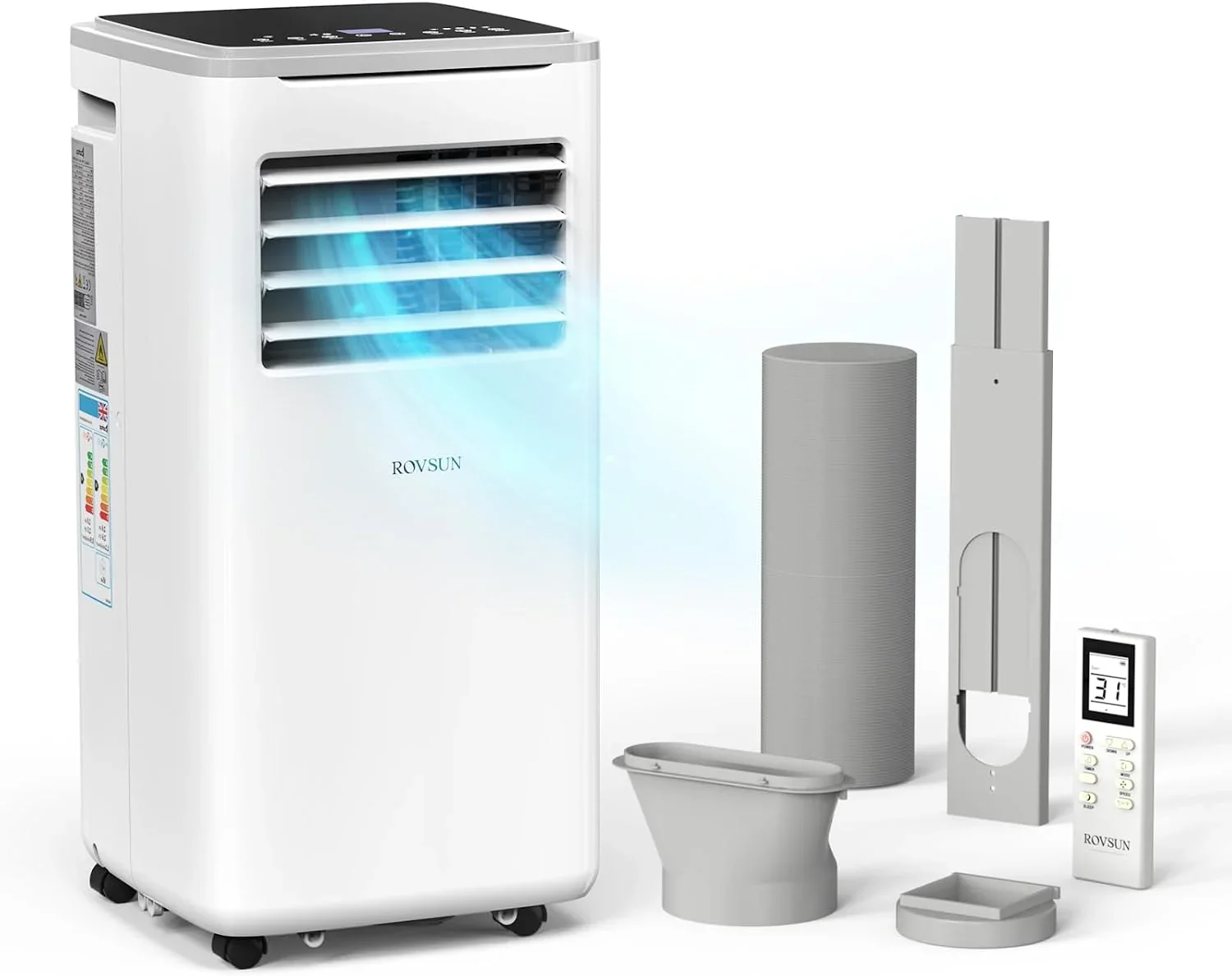 9000 BTU Portable Air Conditioner with Heating, Dehumidifier, Sleep Mode & Remote Control product image (1)