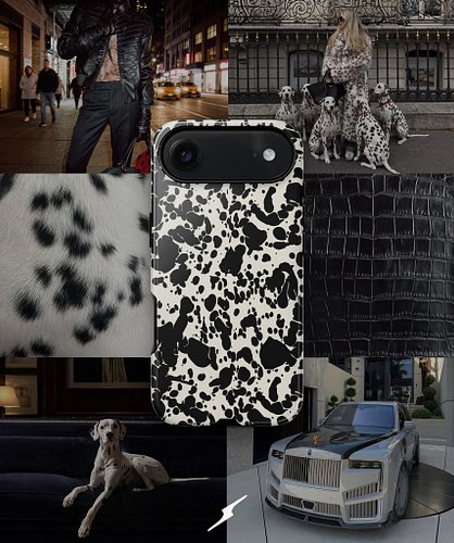 Darling, the dogs match the aesthetic. The car matches the driveway. The phone case? Well, the phone case screams TASTE! 🖤🤍🖤