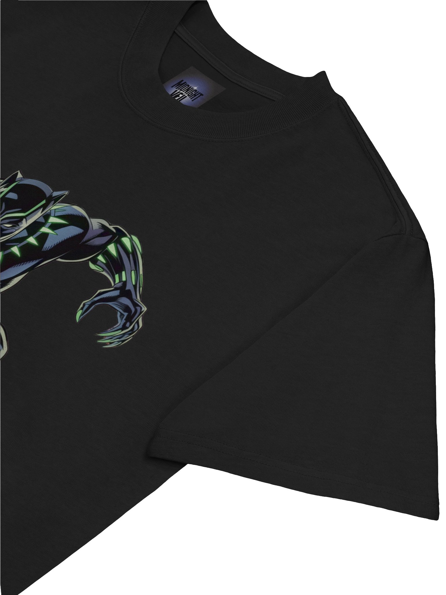 Black Panther Vibranium Glow Oversized Faded T-Shirt – Neon Claw Eclipse product image (7)