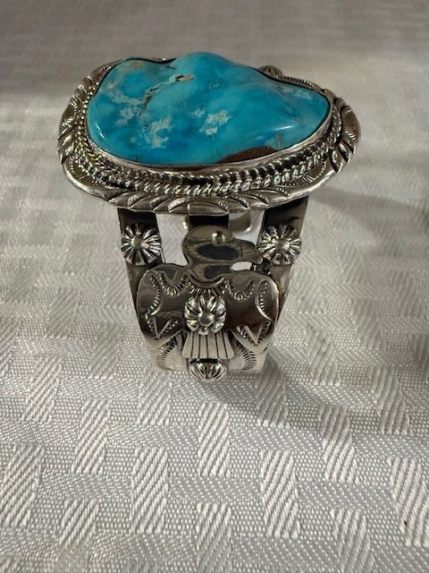Heirloom Dry Creek Turquoise "Thunderbird" Masterpiece Cuff product image (2)