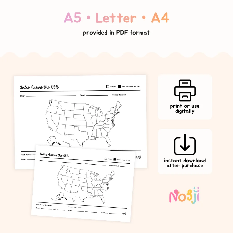 Sales Across the USA Tracker Printable product image (2)