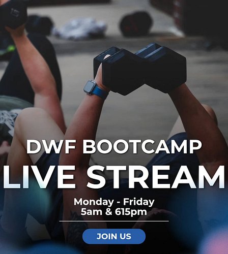 Can't make it to bootcamp in person? No problem.

With Dark Wolf Fitness Bootcamp Live Stream, you can train from the comfort...