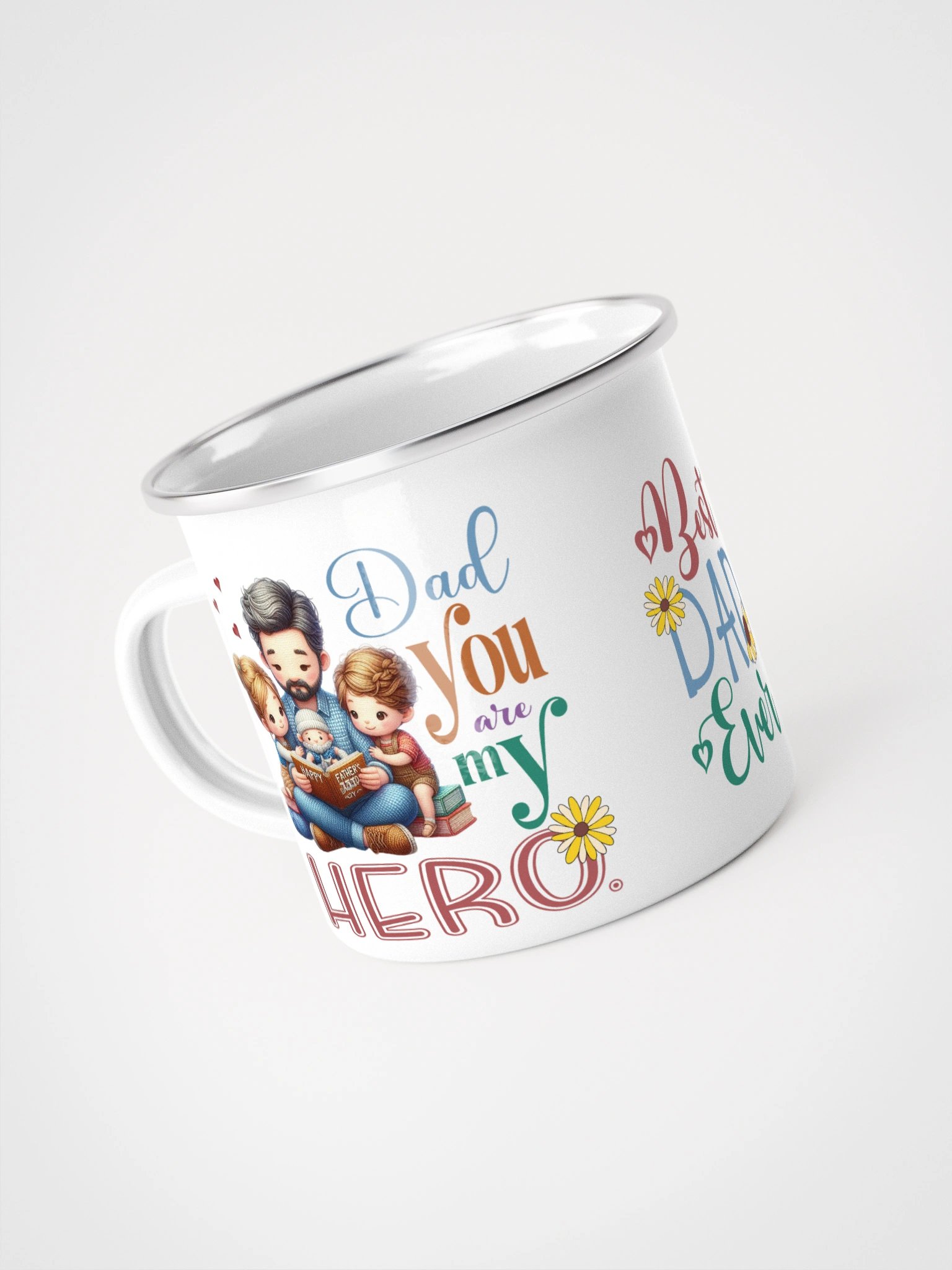Dad You are my Hero Enamel Camping Mug product image (4)