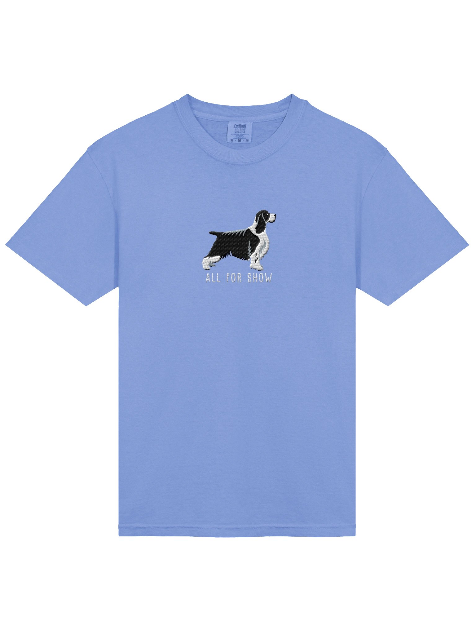 All For Show T-Shirt(Embroidered) of a Springer Spaniel(Black & White, Show Type) product image (6)