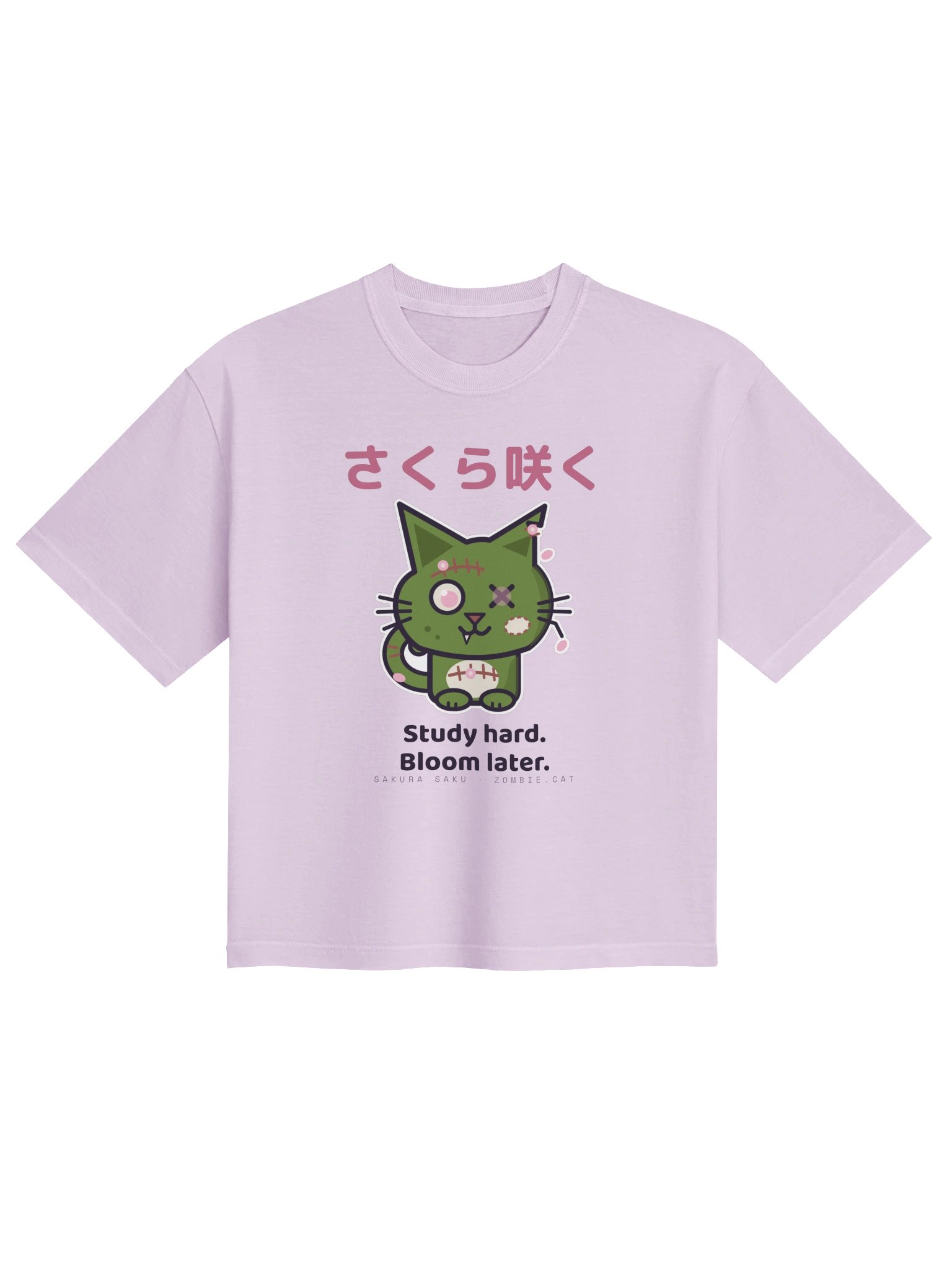 Sakura Bloom Zombie Cat Women's Boxy T-Shirt product image (3)