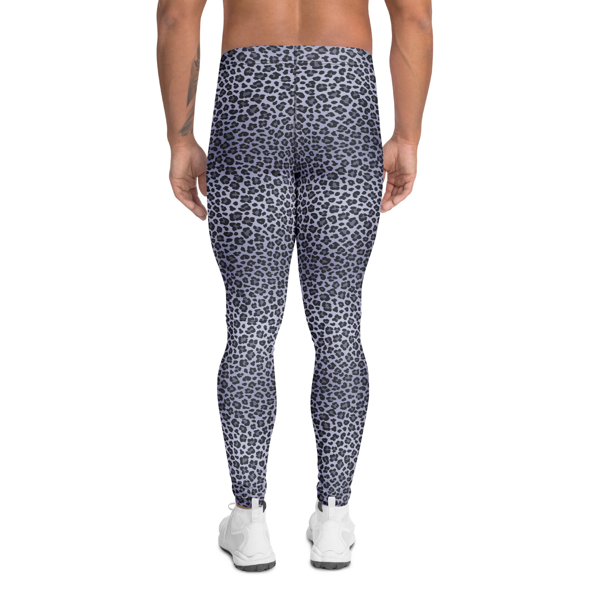 Bold Dark Gray Leopard Pattern Men's Leggings product image (2)