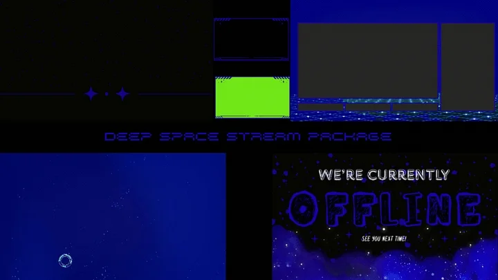 Deep Space | Animated Space Stream Package for Twitch, YouTube, Kick product image (1)