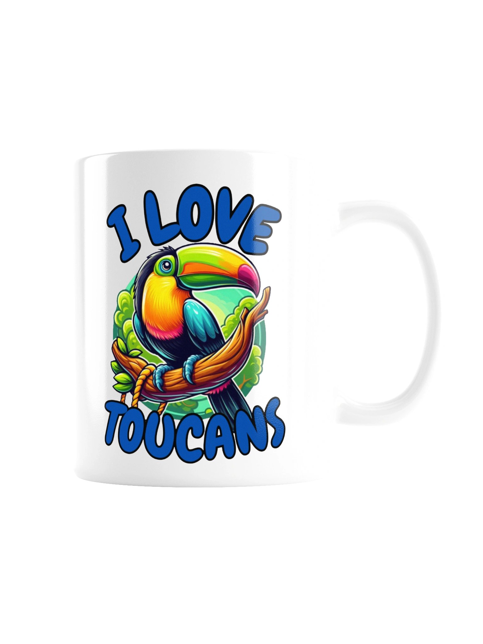 I Love Toucans Ceramic Mug – Colorful Tropical Bird Coffee Cup & Birder Gift product image (2)