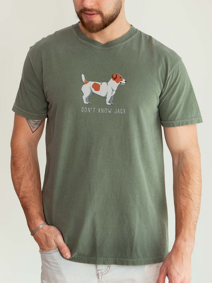 Don't Know Jack T-Shirt(Embroidered) of a Jack Russell Terrier(Red) product image (2)