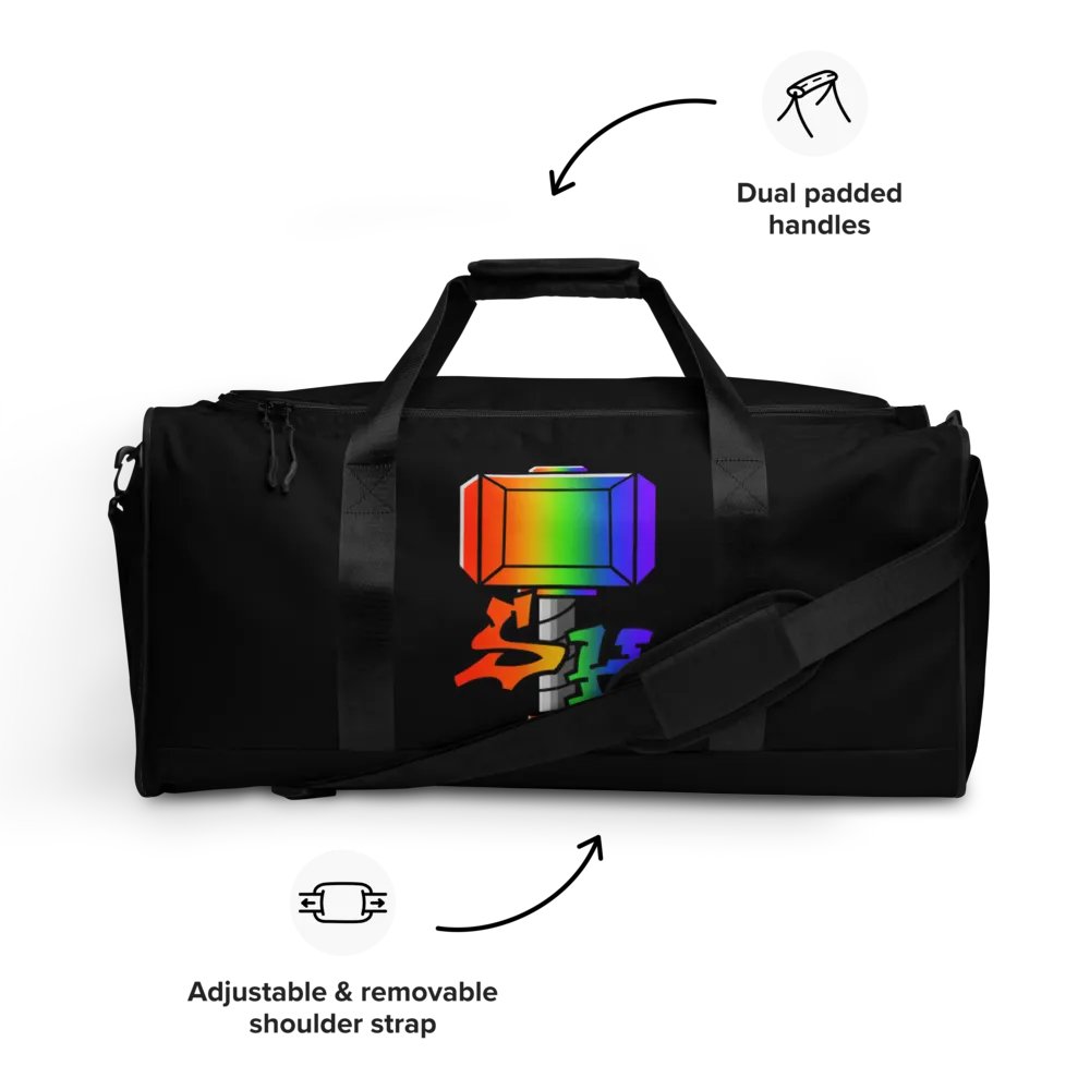 Vibrant Fragmented Rainbow Duffle Bag product image (9)