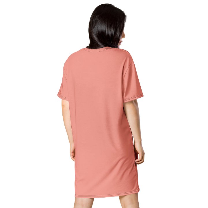 Mona Lisa Pink Oversized T-Shirt Dress | Stretchy Fabric | Casual or Formal Style | Sizes 2XS-6XL | Exclusive Design product image (2)