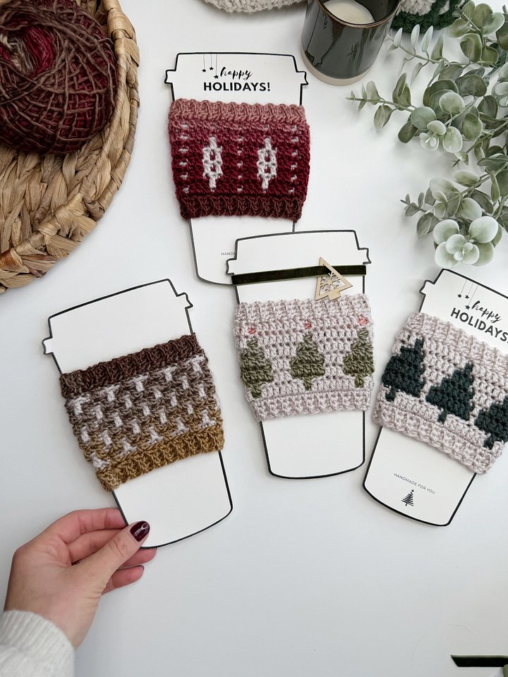 Holiday Coffee Cup Sleeve Crochet Pattern product image (2)