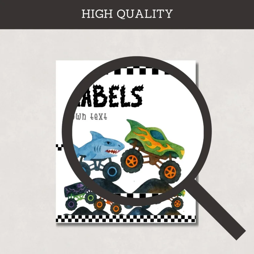 Boom Crash Monster Truck Food Labels | Editable Birthday Buffet Cards | Monster Truck Party Decor | Printable Tent Cards | Race Theme BN13 product image (6)
