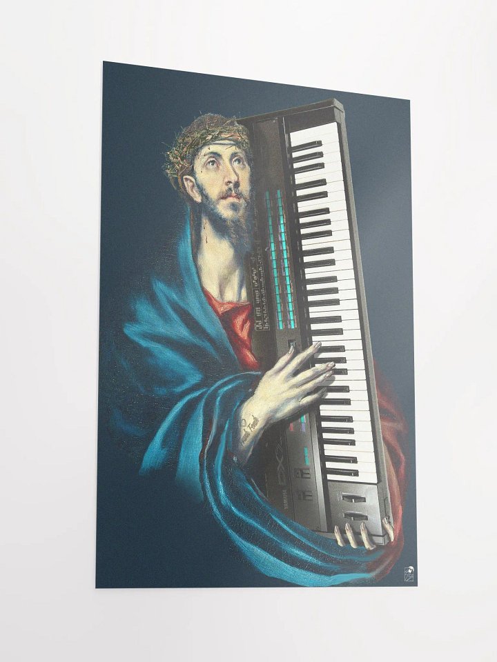 Christ Carrying the D-X-7, by Frank Fonik, EDM Techno Enhanced Matte Poster product image (2)
