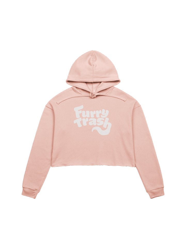 Furry Trash Crop Hoodie – Bubble Logo (White Print) product image (1)