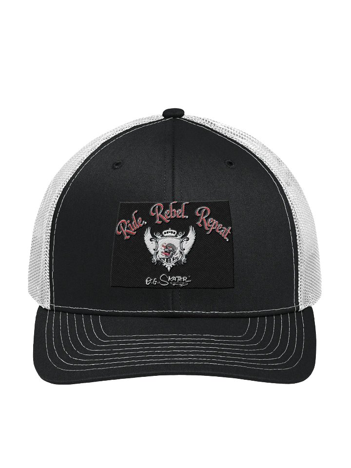 “Ride. Rebel. Repeat.” – Richardson Trucker Hat by O.G. Skater® product image (1)