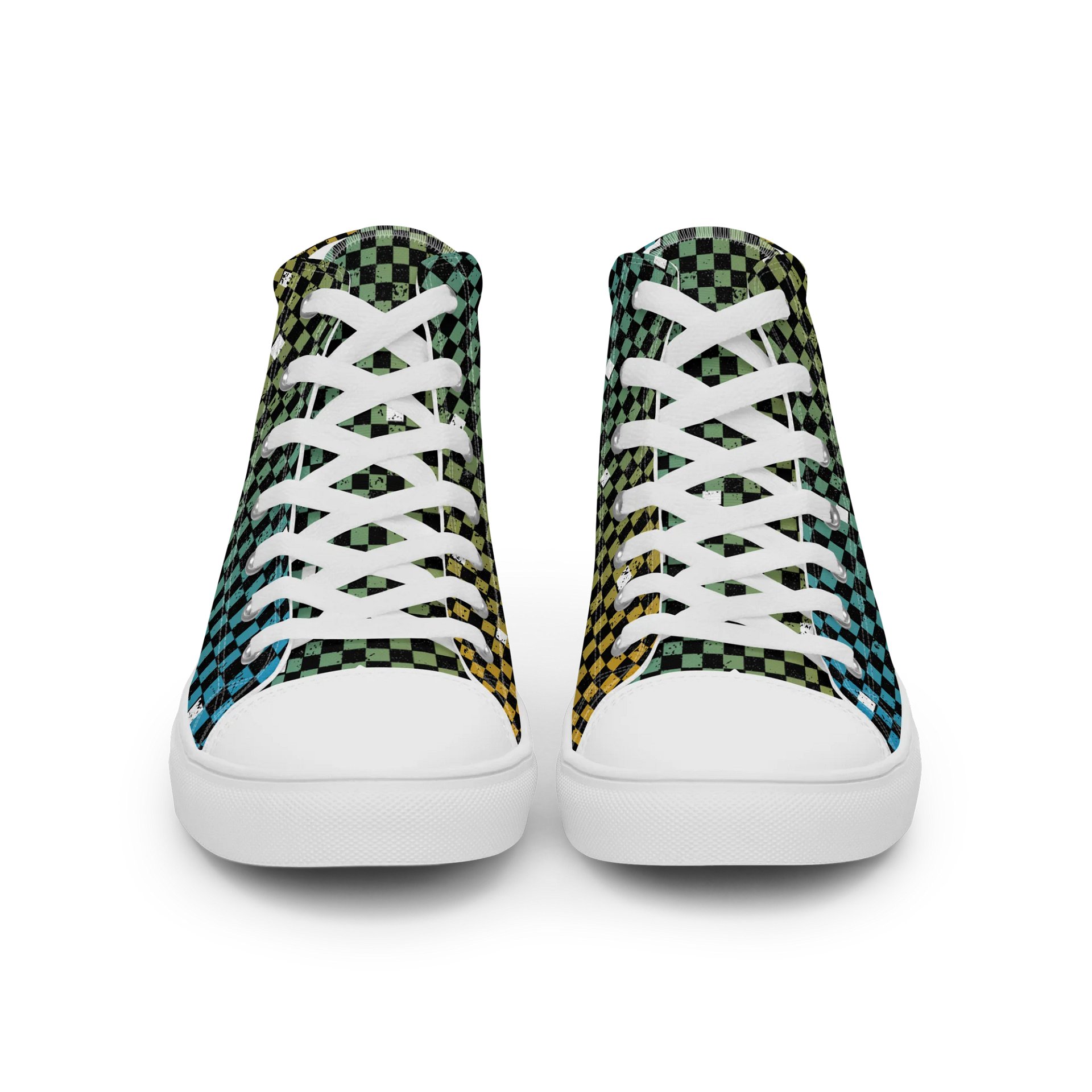 Derp Squad Checkered Men's High Top Canvas Shoes product image (3)