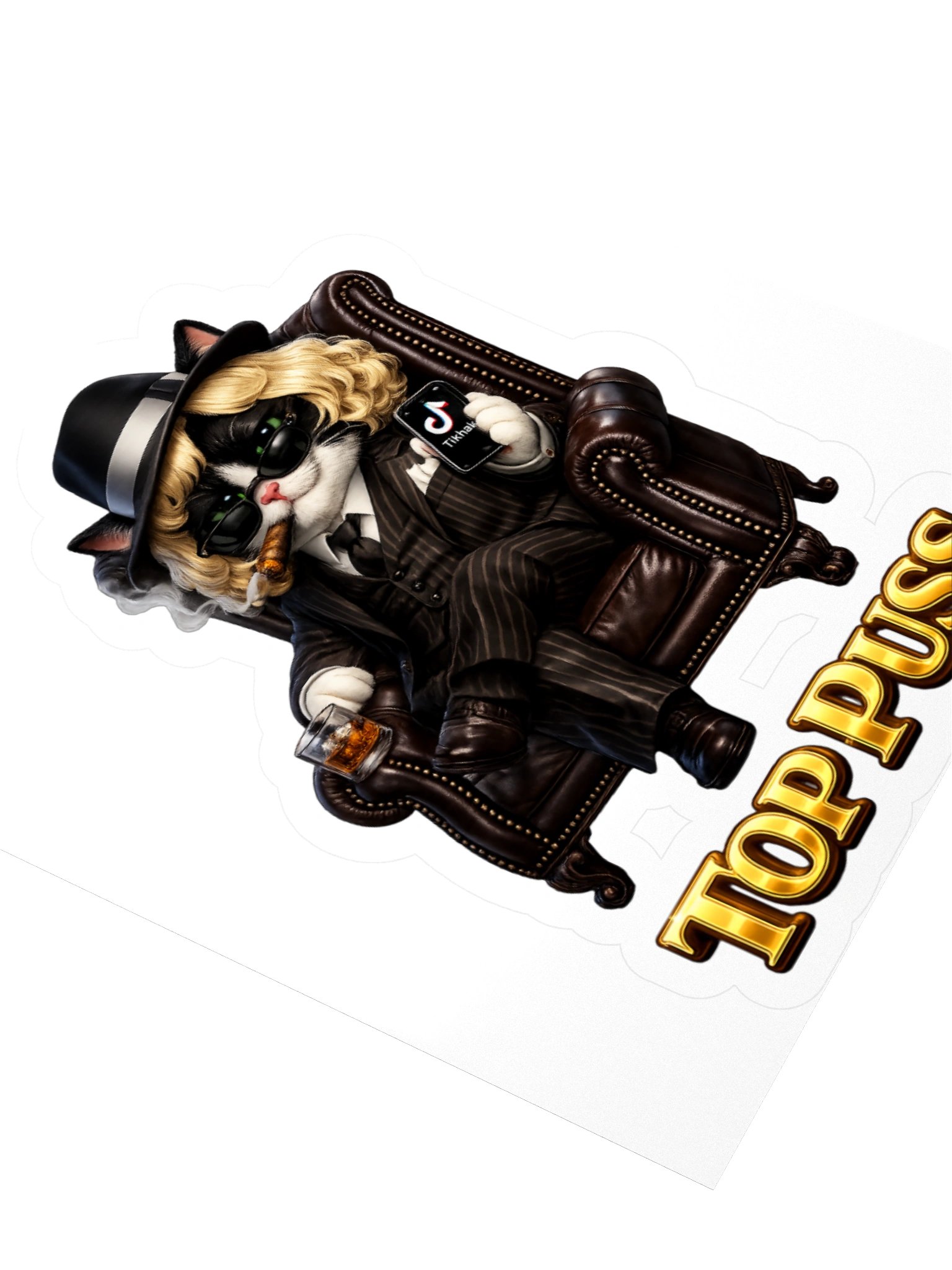 ''Top Puss'' Kiss Cut Stickers product image (2)