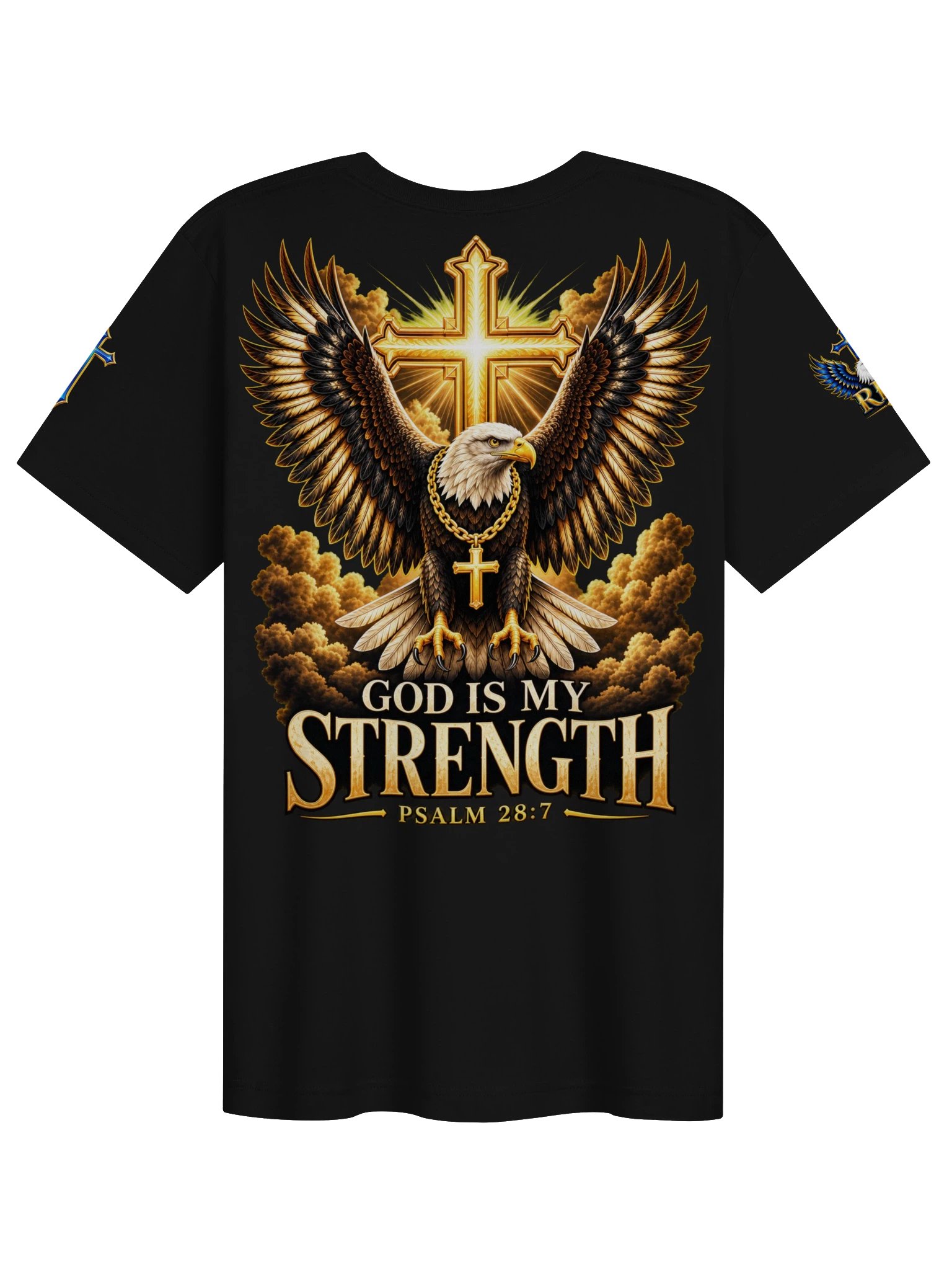 God Is My Strength — Golden Chain Eagle T-Shirt product image (2)