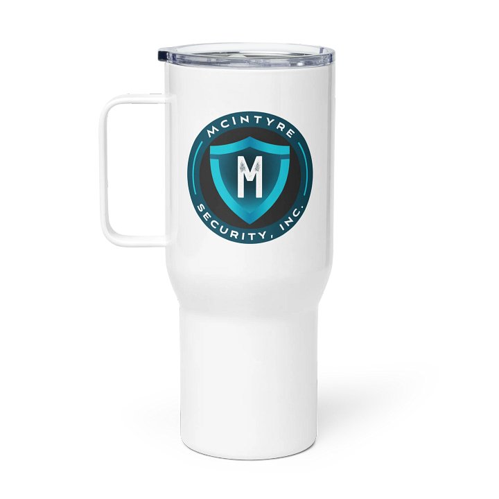 Stainless Steel Travel Mug with Handle - McIntyre Security Inc. Logo product image (1)