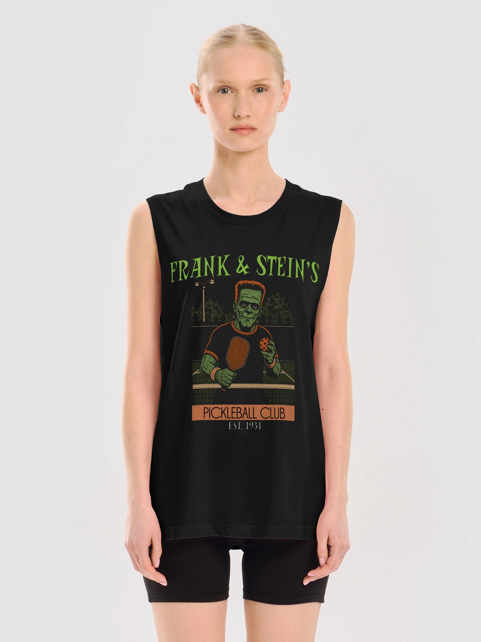 Frank and Stein Pickleball Club Tank Top Halloween Gift for Fans product image (2)