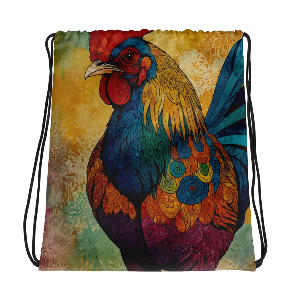 Colorful Rooster Drawstring Bag product image (1)