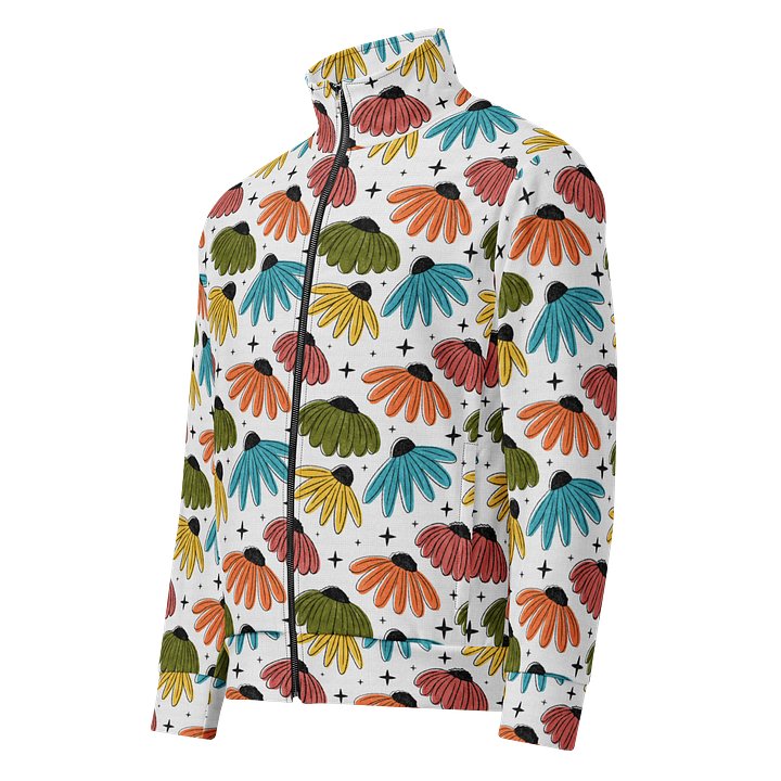 Retro Halftone Coneflowers Recycled Unisex Track Jacket product image (1)