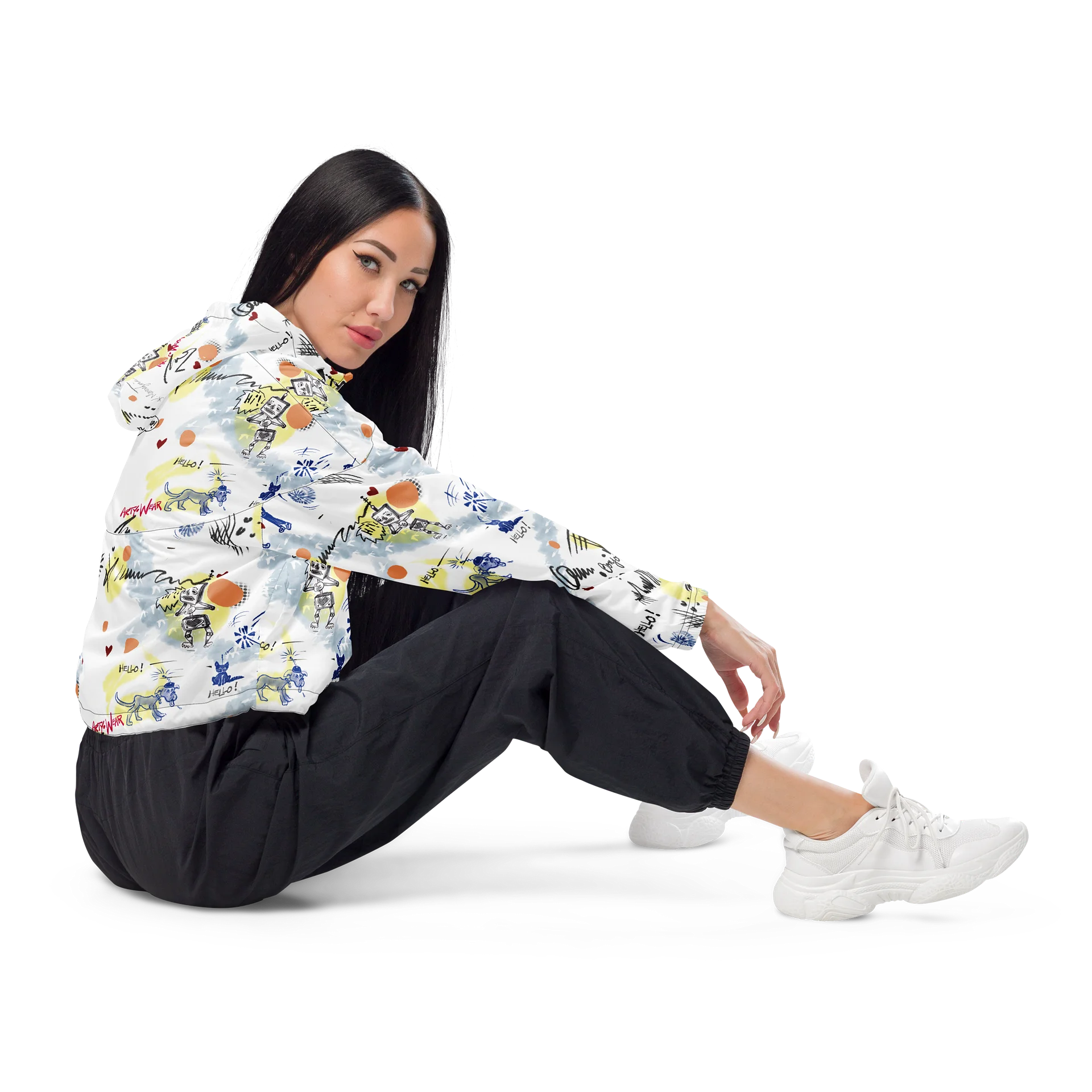 Women's Crop Windbreaker 'Hello Toon' product image (5)