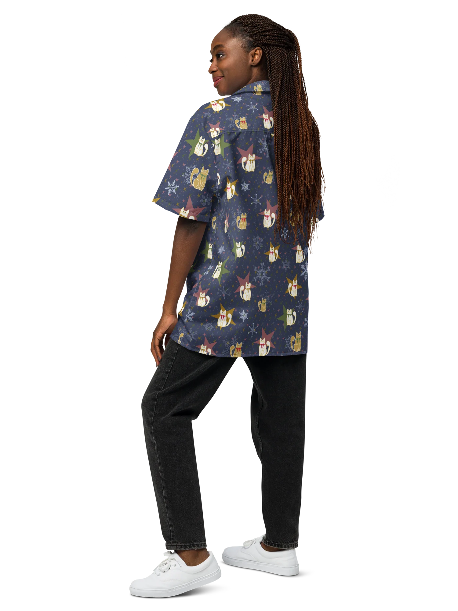 Star Kitties Oversized Button-Down Shirt product image (7)