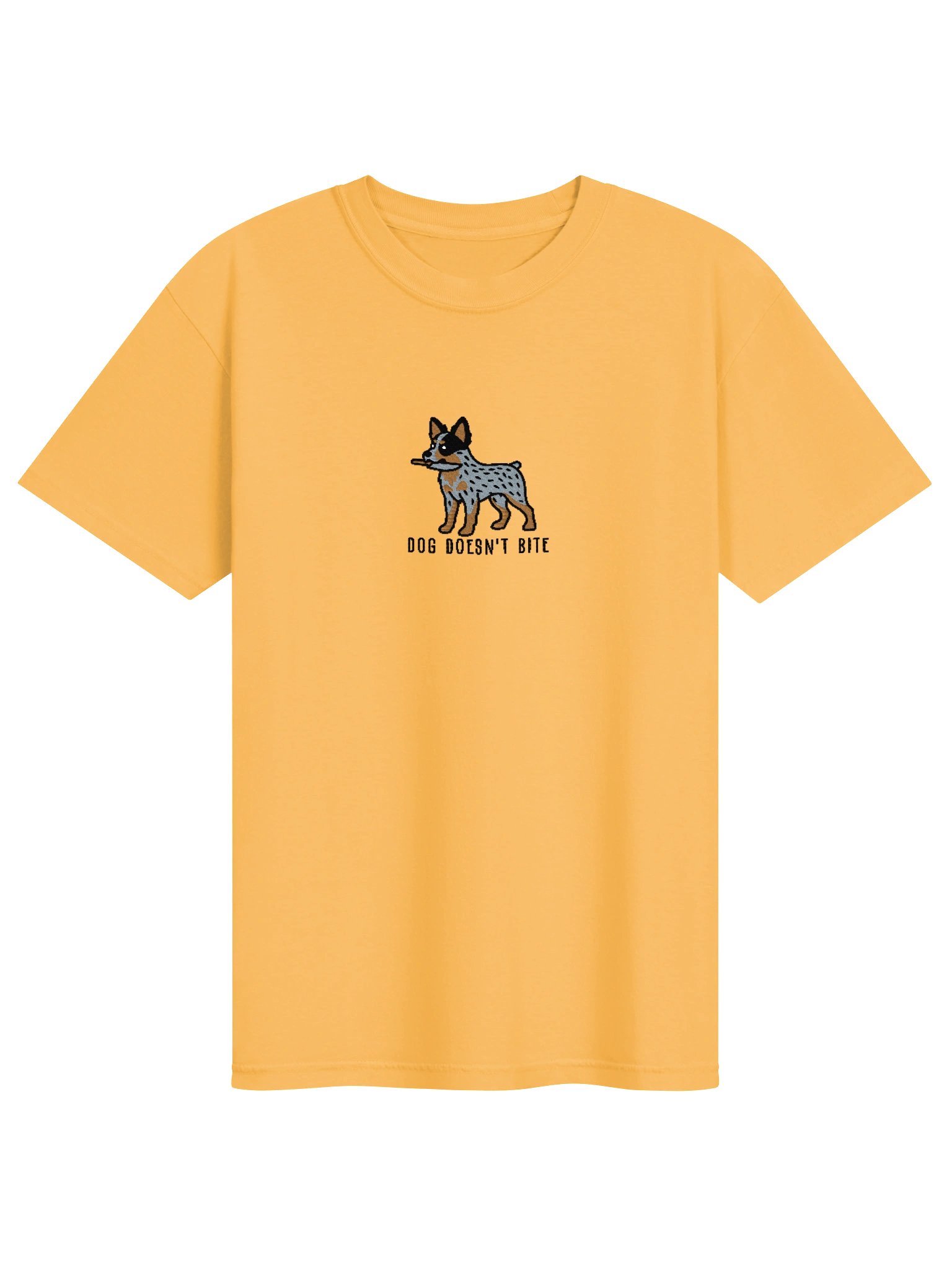 Dog Doesn't Bite Funny Chibi-Style Embroidered T-Shirt for Australian Cattle Dog(Blue Heeler, Nub Tail) Owners product image (55)