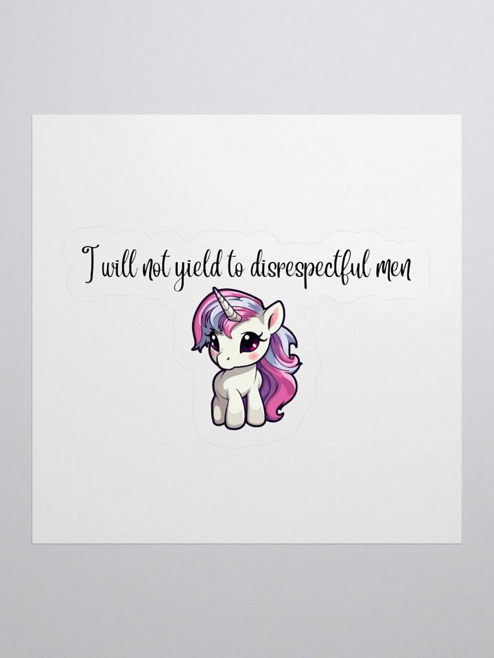 I will not yield pink unicorn sticker product image (1)
