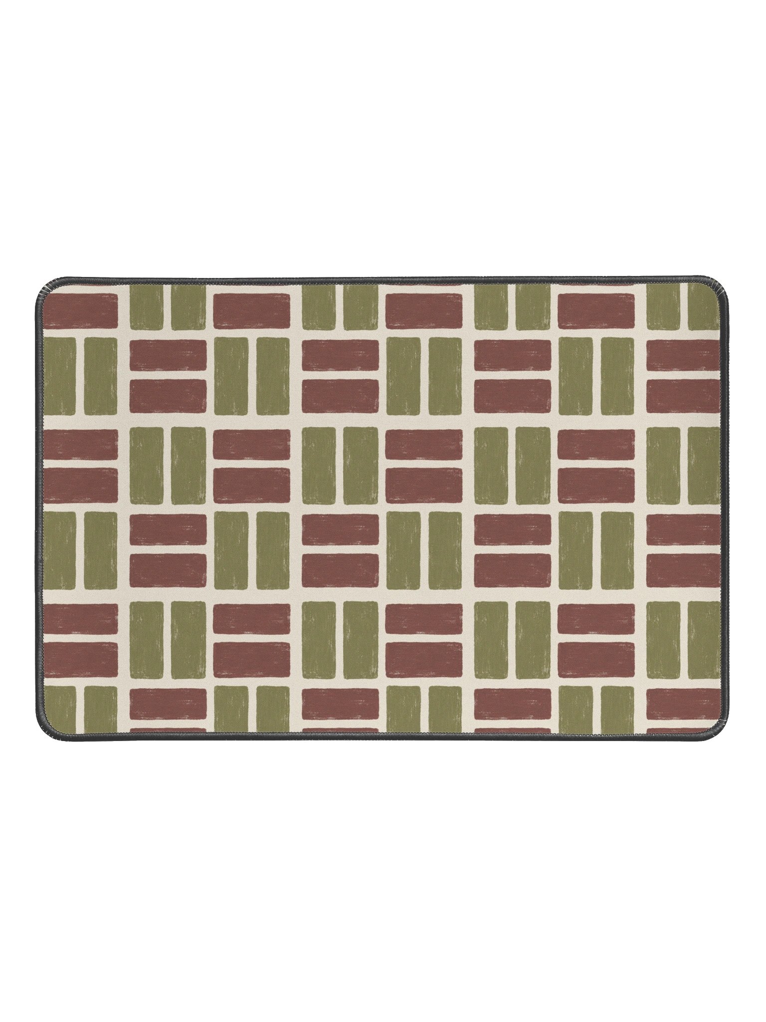 Olive Weave Desk Mat — Olive & Burgundy Check product image (1)