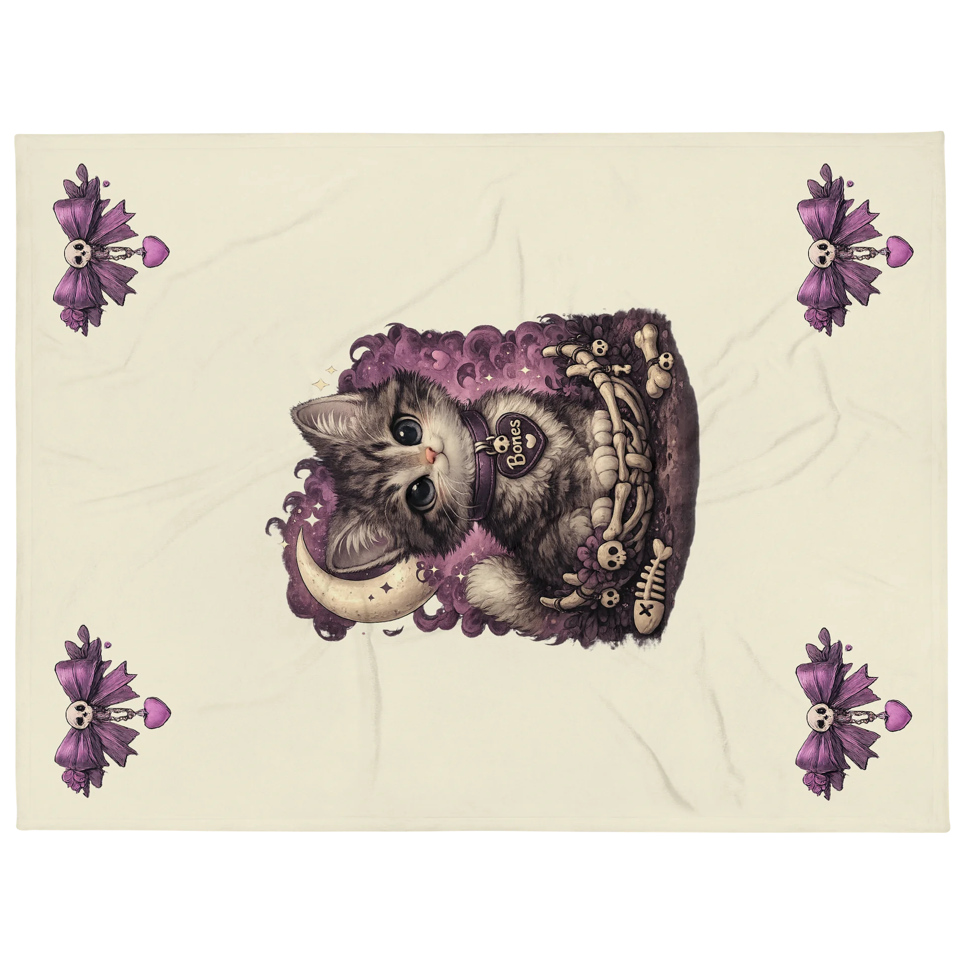 ''Bones the Cat'' Throw Blanket by Allcolor product image (1)