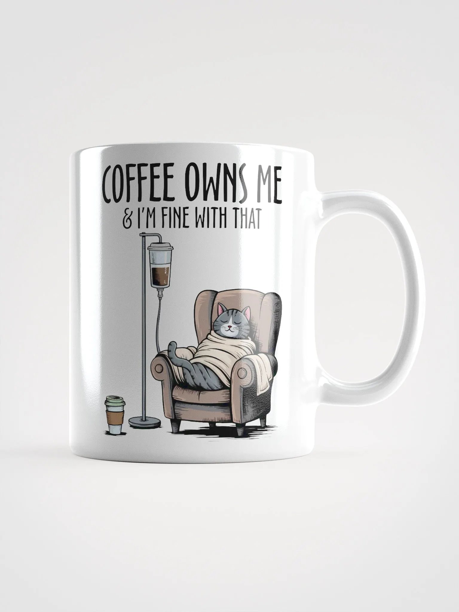 Cozy Cat Coffee Owns Me Mug product image (1)