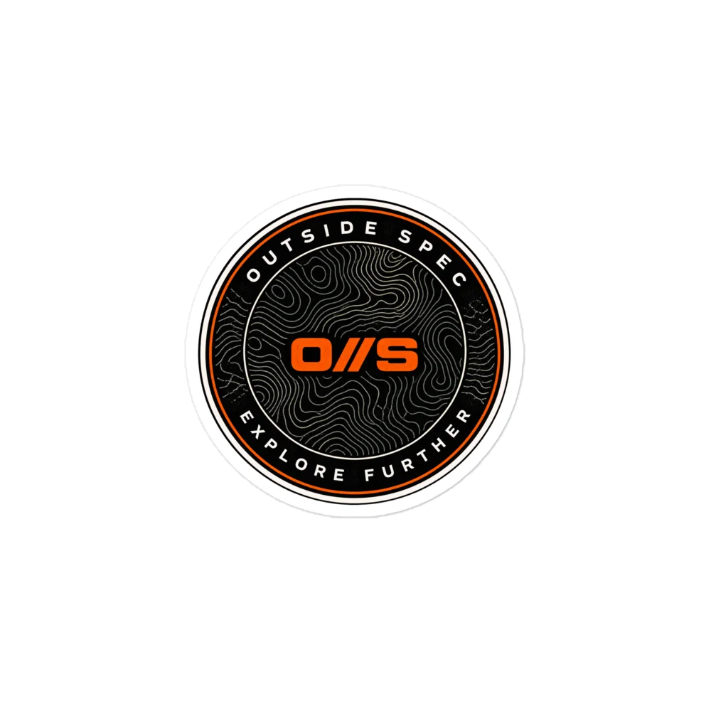 Outside Spec O/S Topographic Badge Kiss Cut Sticker product image (1)