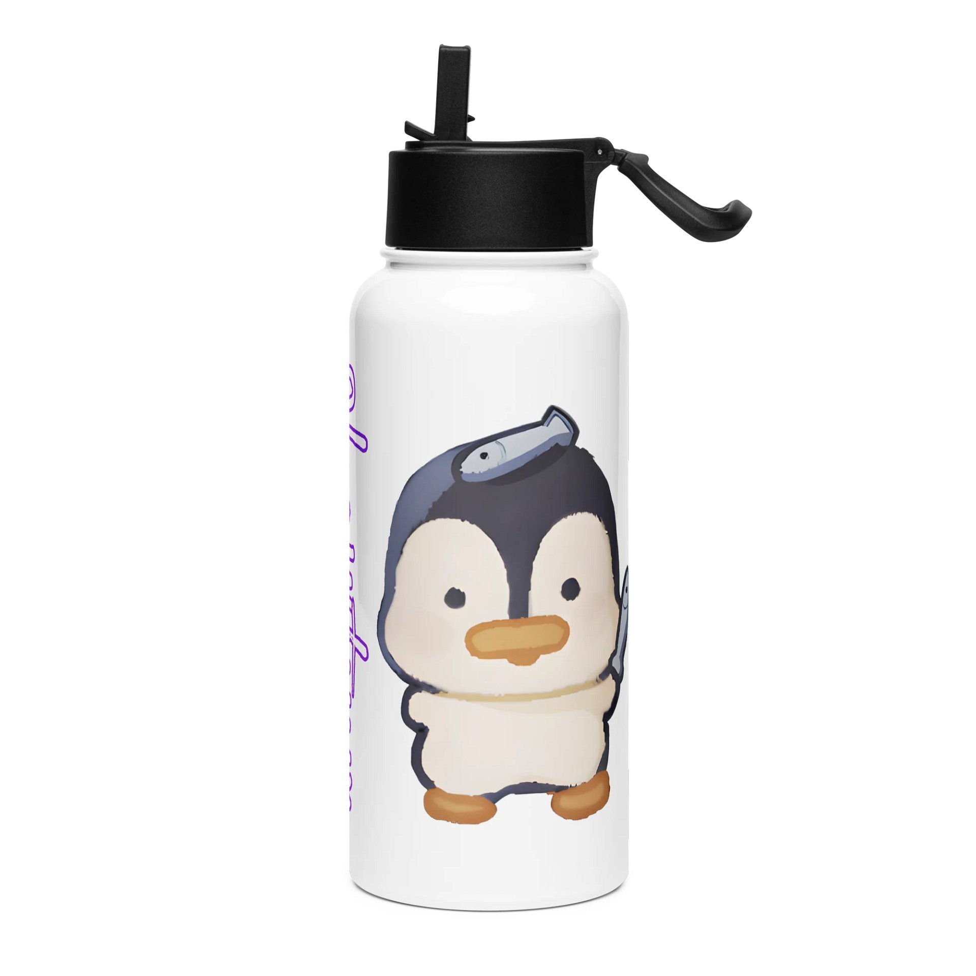Purple Stainless Steel Water Bottle with a Straw Lid product image (3)