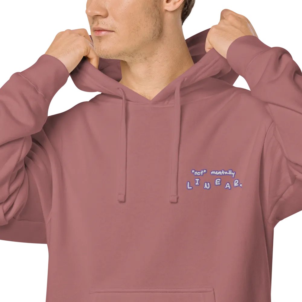 *not* mentally linear (L.C. purple bubble design 2) embroidered pigment hoodie product image (7)
